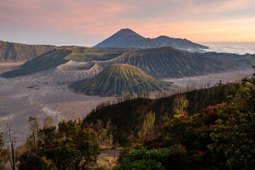 Photographic picture of Mount Bromo scenery in Indonesia