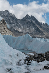 Photography of iceberg scenery in Nepal mountains