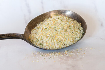 Garlic Salt Spilled from a Vintage Spoon