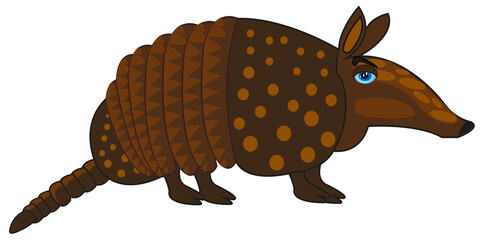 Obraz premium Animal armadillo on white background is insulated