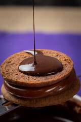alfajores de dulce de leche y chocolate