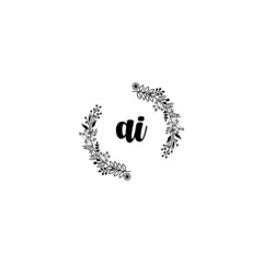 Initial AI Handwriting, Wedding Monogram Logo Design, Modern Minimalistic and Floral templates for Invitation cards