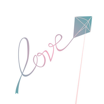 "Love" message using Flying kite's tail