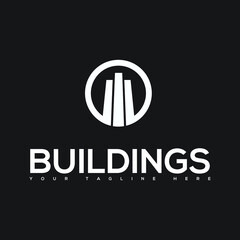 three buildings in a circle logo