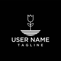 Flower logo, water flower logo design vector illustration, flower logo design template vector stock illustration