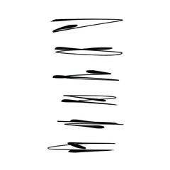 Set of handmade, hand drawn underline strokes isolated on white background EPS Vector
