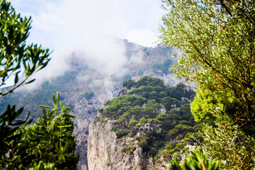 Capri island beautiful views, scenery, landscapes, panoramas, towns, buildings, cosy streets, historical heritage Italy