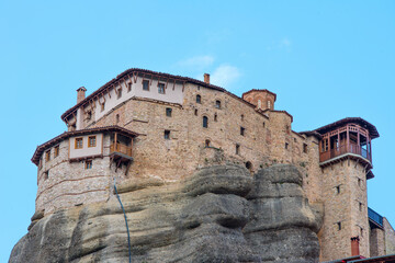 Meteora, huge rocks that have Christian monasteries on them, Greece.