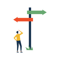 Man standing choice a direction