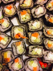 sushi rolls on a plate