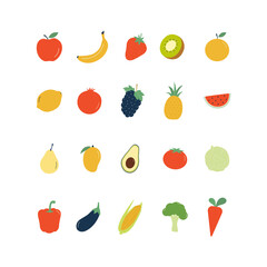 Fruits and vegetables set