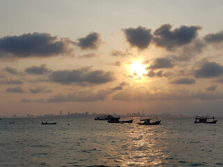 Fishing boats on the sea