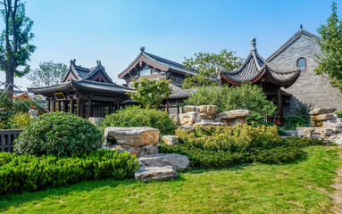 Fototapeta na wymiar Chinese classical garden courtyard architecture landscape