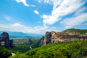 Fototapeta na wymiar Meteora, huge rocks that have Christian monasteries on them, Greece.