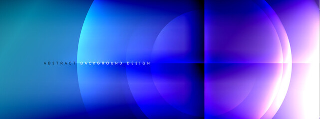 Vector abstract background - circle and cross on fluid gradient with shadows and light effects. Techno or business shiny design templates for text