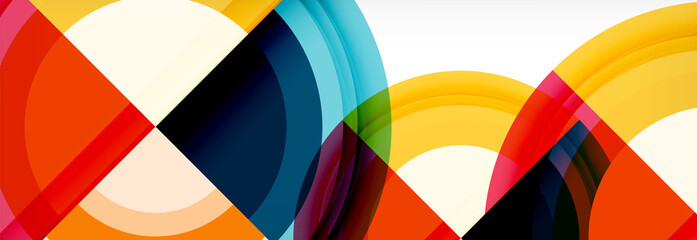 Obraz premium Round shapes, triangles and circles. Modern abstract background