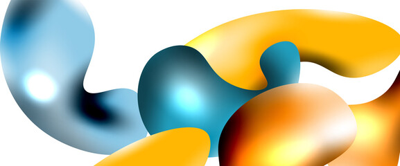 Bubbles abstract background. Liquid splashes on white vector template