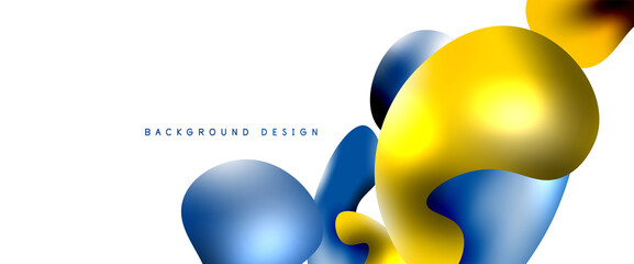 Bubbles abstract background. Liquid splashes on white vector template