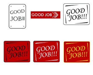 set of sale labels and good job stamp