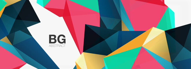 3d mosaic abstract backgrounds, low poly shape geometric design