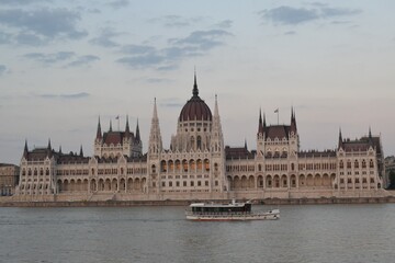 Fototapeta premium Budapest Parliament Building and Danube River. Hungary