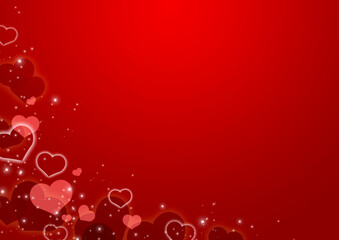 ハート バレンタイン 赤　背景 フレーム イラスト