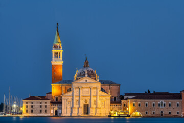 Fototapeta na wymiar The San Giorgio Maggiore church in Venice at night