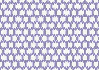 和紙に描かれた藤色の亀甲模様、日本の伝統模様素材