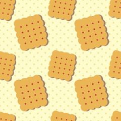 cracker biscuit seamless pattern vector illustration 