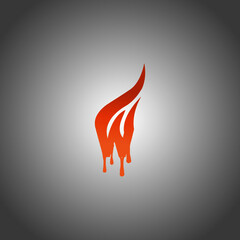 Letter W logo with fire flame shape.