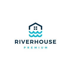 river house home mortgage logo vector icon illustration