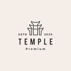 temple hipster vintage logo vector icon illustration
