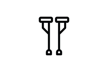 Physiotherapy Outline Icon - Walking Aid