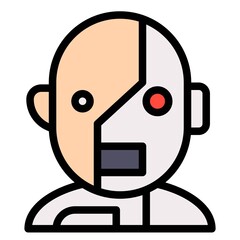 Cyborg avatar, Halloween costume vector illustration