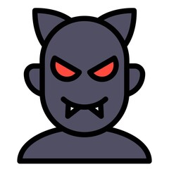 Demon avatar, Halloween costume vector illustration