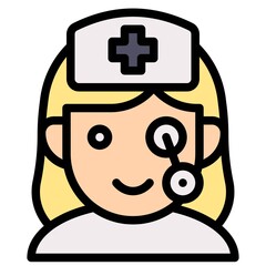 Nurse zombie avatar, Halloween costume vector icon