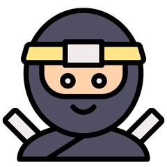 Ninja avatar, Halloween costume vector illustration
