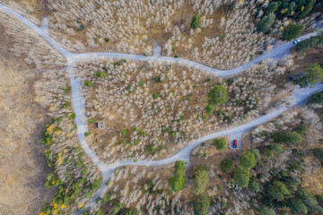 Aerial view of the beautiful landscape of Inner Basin area