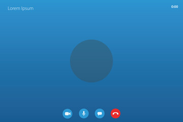 Video call screen template, template for online conference interface.