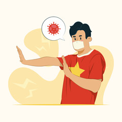 Social distancing concept illustration