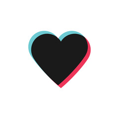 Fototapeta Glitch heart like icon. Social media symbol obraz