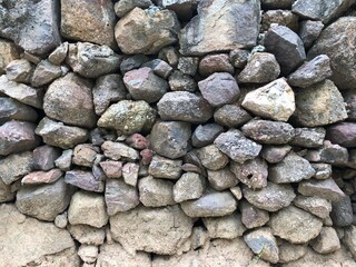 abstract background with dry round reeble, pebbles stones wall