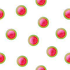 Seamless Pattern Abstract Elements Watermelon Vector Design Style Background Illustration