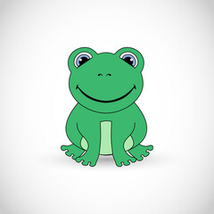 Cute little smiling frog illustration vector