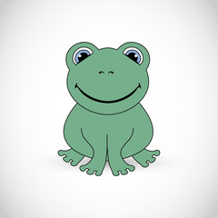Cute little smiling frog illustration vector