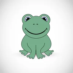 Fotobehang Cute little smiling frog illustration vector © Wiktoria Matynia