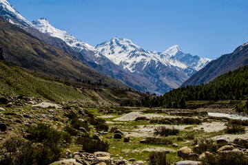 Beautiful River flowing though Chitkul 