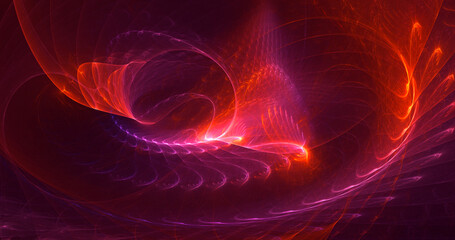 3D rendering abstract red fractal light background