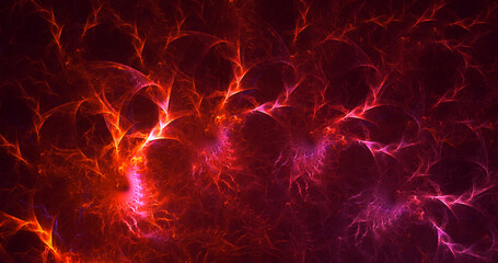 3D rendering abstract red fractal light background