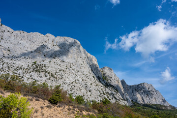 Fototapeta na wymiar Landscape with mountain views in the Republic of Crimea, Russia. A clear Sunny day on September 18